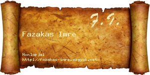 Fazakas Imre névjegykártya
