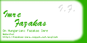 imre fazakas business card